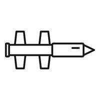 Missile army icon, outline style vector