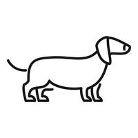 icono de perro largo, estilo de contorno vector