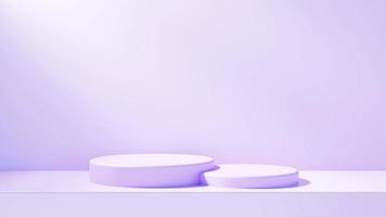 Mockup light purpleabstract podium stage for product presentation 3d background rendering photo