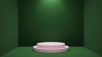 Dark green 3d podium Background for product display and showcase photo