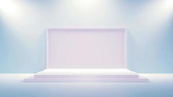 Blue Purple 3d podium Background with studio Lights for product display and showcase photo