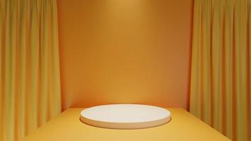 Orange 3d podium Backgroundin theater style for product display and showcase photo