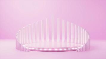 Minimal Pink 3d podium Background for product display and showcase photo