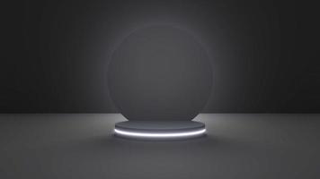 Mockup blue abstract podium stage for product presentation 3d background rendering photo