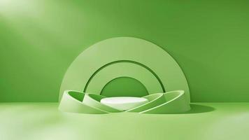 green product podium with IES Lights for 3d product display and showcase photo