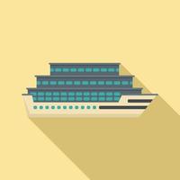 icono de crucero de viaje, estilo plano vector