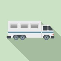 Prison truck icon, flat style vector