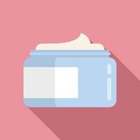 Cream jar icon, flat style vector