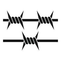 Prison spike wire icon, simple style vector