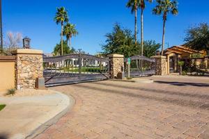 Double Access Gates With Large Palm Trees photo