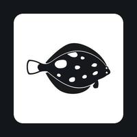 Flounder fish icon, simple style vector