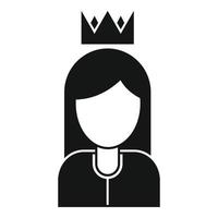 icono de reputación de reina, estilo simple vector