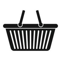 Empty shop basket icon, simple style vector