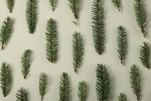 New Year's Eve background with fir branch and cones. Christmas and New Year holidays composition of pine tree branches. Happy New Year 2023 photo