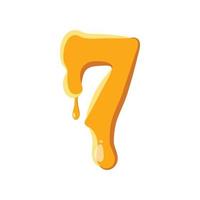 Number 7 from honey icon vector