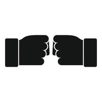 Stop racism hands fist icon, simple style vector