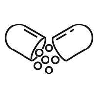 Medical capsule icon, outline style vector