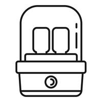 Milk bottle sterilizer icon, outline style vector