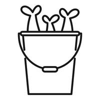 Fish bucket icon, outline style vector