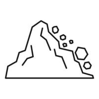 Landslide icon, outline style vector