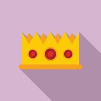 Video game gold crown icon, flat style vector