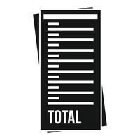Total payment utilities icon, simple style vector