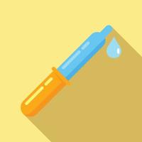 Eye care pipette icon, flat style vector