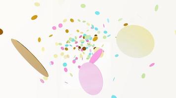 Confetti colorful exploding on white background photo