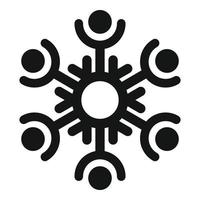 Decorative snowflake icon, simple style vector