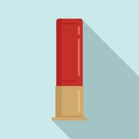 Safari hunting rifle cartridge icon, flat style vector