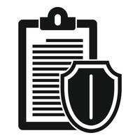 Clipboard security icon, simple style vector