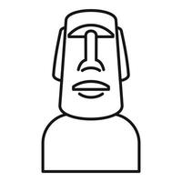 icono de la estatua de la isla de pascua, estilo de contorno vector