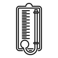 Wood barometer icon, outline style vector