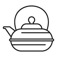 Aromatic tea pot icon, outline style vector