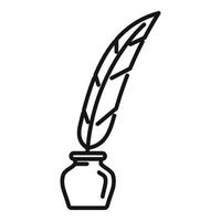 Prosecutor feather icon, outline style vector