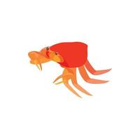 Crab with small claws icon, cartoon style vector