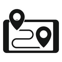 Smartphone gps exploration icon, simple style vector