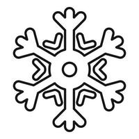 icono de copo de nieve ornamental, estilo de contorno vector