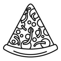 icono de rebanada de pizza casera, estilo de contorno vector