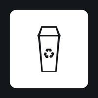 Open trash can icon, simple style vector