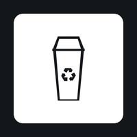 Open trash can icon, simple style vector