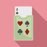 icono de cartas de juego de casino, tipo plano vector