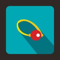 Clown red nose icon, flat style vector