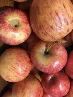 fresh red apple from grocery photo