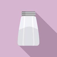 Salt pot icon, flat style vector