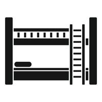 Hotel bunk bed icon, simple style vector