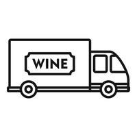 icono de camión de vino, estilo de contorno vector