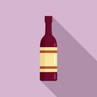 Quality wine bottle icon, flat style vector