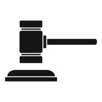 Notary wood gavel icon, simple style vector