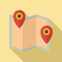 Business location map icon, flat style vector